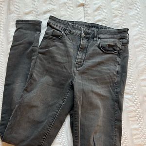 american eagle black skinny jeans, size 4 extra long